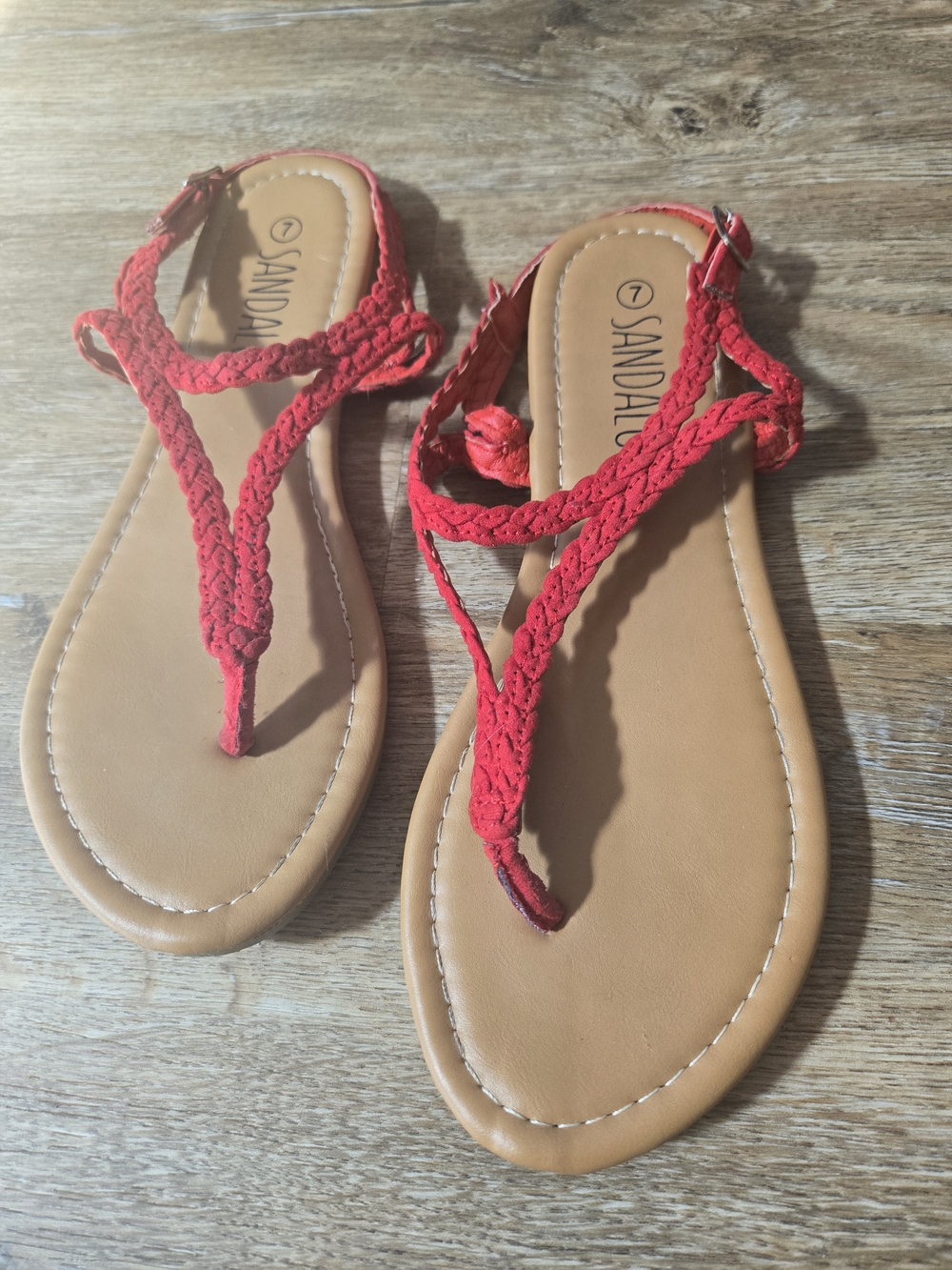 Sandals Red Braided Thong Sandal - Women